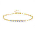 S925 Silver Irregular Straight Bracelet with D Color Moissanite, Ins Style-0-3