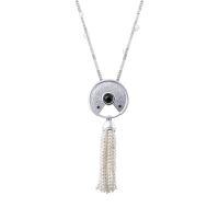 wholesale 925 Silver Gold-Plated Pendant Chain with High-Carbon Diamonds, Swarovski Pearls, and White Shell Pearls for Women's Banquet Jewelry-Shell beads 925 silver
