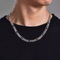 wholesale 925 Sterling Silver 5mm Figaro Chain Unisex Personalized Hip Hop High-End Sense Layered Necklace-0-1