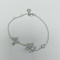 wholesale S925 Silver New Style 2*3 Water Drop Bracelet for Women Korean Minimalist Versatile Design Floral Zircon Cross-Border-0-1