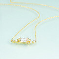 wholesale S925 Sterling Silver Gold-Plated 5A Zircon Fashion Light Luxury Elegant Collarbone Chain Gemstone Pendant Necklace-0-1