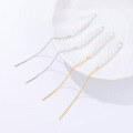 wholesale 925 Sterling Silver Long Tassel Pearl Earrings, Women's Small Batchins。-0-1