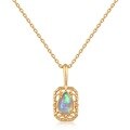 wholesale S925 Sterling Silver Gold Plated Opal Necklace with Korean Japanese Retro Style for Wholesale-0-13