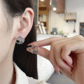 wholesale S925 Silver Retro Antique Cloud and Moon Matte National Tide Court Style Design Versatile Earrings Ear Pin-0-3