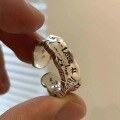 wholesale 925 Silver Retro Vintage Love Star Engraved Openable Ring for Women, Small and Fashionable, Versatile Women's Band-0-2