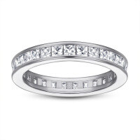 wholesale S925 Sterling Silver Cross-Border Hit Accessory Creative Square T-Style Full Circle Row Ring Wedding Ring Full Diamond Pavé Star Silver Ring-Platinum US size 6#