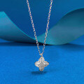 wholesale S925 Silver New Four-Pointed Star Necklace Design with High-End Texture, 7*7mm Pendant by Zhuozhifan Jewelry-0-2