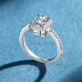 wholesale 180# S925 Sterling Silver Moissanite Ring, Rectangular Colored Moissanite Ring, Hot Selling Wholesale from Manufacturer-0-3