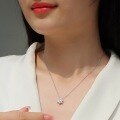 wholesale 925 Silver New Trendy Snowflake Necklace for Women, Fade-Resistant, Elegant Gift with Moissanite, High-End Sense Collarbone Chain-0-3
