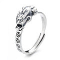 wholesale S925 Sterling Silver Retro Antique Style Pi Coin Openable Ring for Women with Auspicious Meaning-0-4
