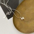 wholesale S925 Sterling Silver Hit 3D H Letter Necklace, Ins Niche Design High-End Sense Luxury Collarbone Chain-0-1