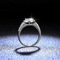 Sterling Silver Moissanite Ring, 1 Carat V-Prong Setting, Live Stream Collaboration-0-1
