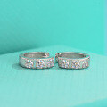 wholesale S925 Sterling Silver Moissanite Hoop Earrings, Luxury High-End Earrings, Elegant Circle Ear Clasps for Women, Versatile Gift for Girlfriend-0-1