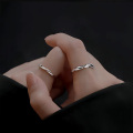 wholesale 925 Sterling Silver Minimalist Möbius Ring Couple Set, Luxury Modern Band for Her/Him, 520 Gift for Boyfriend/Girlfriend-0-2