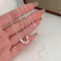 wholesale S925 Sterling Silver Minimalist Luxury Small Silver Bean Necklace Women Korean Ins Trendy Elegant Summer Collarbone Chain-0-1