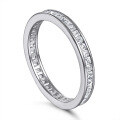 wholesale S925 Sterling Silver Amazon Best-Seller Creative New Design T-Square Flat Full Eternity Stack Ring Wedding Ring Index Finger Silver Jewelry-0-4