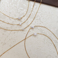 wholesale S925 Sterling Silver Gold-Plated Japanese Minimalist Commuting Invisible Set High Carbon Diamond Bracelet Handmade-20-point diamond genuine borderless bracelet (yellow gold)  925 silver