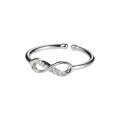 wholesale S925 Silver Ring Women's Korean Style Bohemian Sweet Diamond-Inlaid Infinity 8-Shaped Adjustable Index Finger Ring J5792-0-4