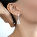 wholesale 925 Sterling Silver Snake Earrings with Zircon Inlaid, Minimalist Ins Style Luxury High-End European and American Pure Silver Earrings-0-0