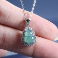 S925 Silver Guatemalan Blue Jadeite Gourd Pendant-0-2
