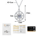S925 Sterling Silver Cross Border New Eight Treasures Compass Moissanite Pendant Necklace-0-4