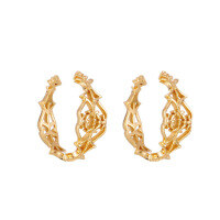 wholesale Sterling Silver Plated 14K Gold Hollow-Out Royal Style Ear Cuffs-Hollow Ear Cuff 925 Silver