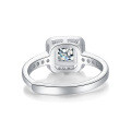 925 Sterling Silver Moissanite "Remember Promise" Ring, 1 Carat Halo Style-0-2