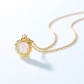 wholesale S925 gold-plated Japanese-style lightweight luxury geometric vintage opal pendant choker necklace for fashionable wholesale-0-1