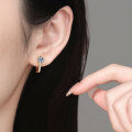 S925 Sterling Silver Moissanite U-Shaped Earrings, Classic Luxury Korean Style-0-2