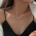 wholesale S925 Sterling Silver Women's Necklace With Fashionable Design, Shimmering, Small Aesthetic, Multi-layer Fringe Collarbone Chain-0-1