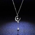 wholesale 925 Sterling Silver Magic Wand Fairy Star Necklace for Women, Inlaid Diamond Collarbone Chain, Ins Light Luxury Fashion, Xiaohongshu Same Style-0-0