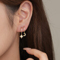 wholesale 925 Sterling Silver Starry Moon Earrings For Women, Asymmetric Star And Moon Design With Inlaid Crystals, Versatile And Trendy Ear Hoops-0-1