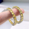 wholesale 925 Sterling Silver with 40 High Carbon Diamond and Yellow Diamond Minimalist Ear Clips for Women, Fashionable and Versatile, Zhuozhifan Jewelry New Collection-0-2