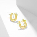 wholesale S925 Sterling Silver Fashion Horseshoe Series Stud Earrings for Women, Versatile Niche High-End Earrings Wholesale-0-0