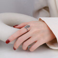 wholesale S925 Sterling Silver Retro Auspicious Ruyi Lock Twist Shank Meaningful Creative Adjustable Open Ring-0-2