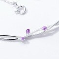 wholesale 925 Sterling Silver New Korean Style Simple Fashion Enamel Violet Pendant Necklace Collarbone Chain for Women from Source Manufacturer-0-4