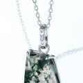wholesale S925 Sterling Silver Japanese-Korean Style Fresh and Delicate Green Moss Pendant Fashionable Water Grass Agate Necklace Manufacturer-0-2