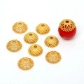 wholesale 925 silver gold-plated ancient-style filigree gilded flower cap spacer bead DIY bracelet bead spacer tassel cap-0-3