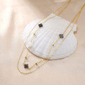 wholesale 925 Silver Double Layer Stacking Necklace for Women, Summer High-End Sense Sweet and Cool Shell Pearl-0-2