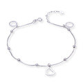 wholesale S925 Silver Cross-Border Hot-Selling Korean Creative and Popular Accessory Heart Ankle Chain for Women, Personalized Sweet and Fresh Style-0-4