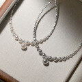 wholesale S925 silver, a few grams of broken silver, single diamond Swarovski pearl necklace, small and unique design, Xiaohongshu viral collarbone chain Y00749-0-0