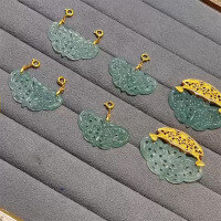 wholesale S925 silver gold-plated natural blue water jadeite butterfly pendant bracelet necklace DIY accessory-Blue Water Jadeite Pendant