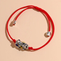 wholesale S925 Sterling Silver Pi Xiu Red Rope Bracelet Unisex Minimalist Design Unique Personality Zodiac Year New Year Gift Couple's Hand String-SL010317 (925 Silver Pixiu Red Rope Bracelet) 925 Silver