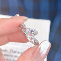 wholesale S925 Sterling Silver Hot-selling Live-streamed Ring for Women, Light Luxury High-end Proposal Diamond Ring, Versatile Wedding Ring for Cross-border-0-2