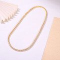 wholesale Silver hip-hop zirconium inlaid single row necklace INS tennis chain 4mm women's multi-size-0-1
