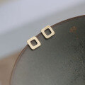wholesale 9K Gold Matte Hollow-Out Square Chic Geometric Goddess Mini Stud Earrings-0-2