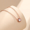 wholesale S925 Sterling Silver Rose Gold Plated Diamond Accented Fashion Ballpoint Pen Pendant Choker Necklace Wholesale Source-0-3