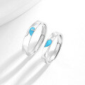 wholesale 925 Sterling Silver Heart Tide Couple Rings, Luminous Light in the Dark, Luxury 520 Valentine's Day Birthday Gift for Boyfriend Girlfriend-0-5