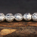 wholesale 3D Silver S999 Dharm Egg Spacer Beads Auspicious/Blessing/Determination/Victory/Dedication for Horizontal DIY Pure Silver Jewelry-0-1