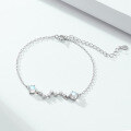 wholesale S925 silver cross-border e-commerce drop shipping pure silver bracelet, moonstone bracelet for women, fashionable and niche design-0-4